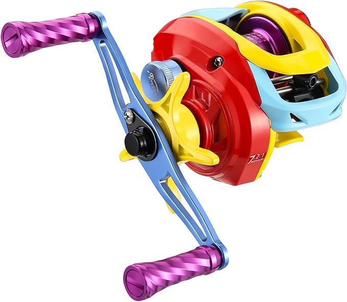 DC Baitcaster Reel, 3 Modes Digital Control Trolling Reel, 5.47oz Ultralight Baitcasting Reels, Max Drag 11LB, 7.2:1, 5+1BB, Freshwater Saltwater Fishing Reels