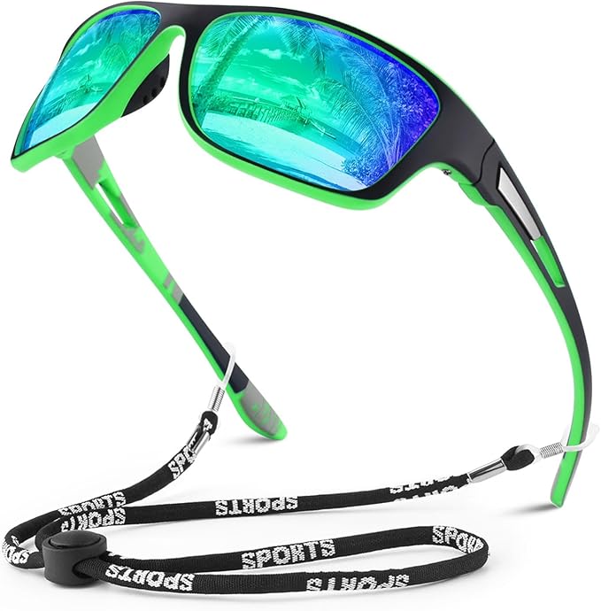 WEAROYO Polarized Sports Sunglasses for Men Women,Fishing Driving Rectangular Goggles UV400 Protection