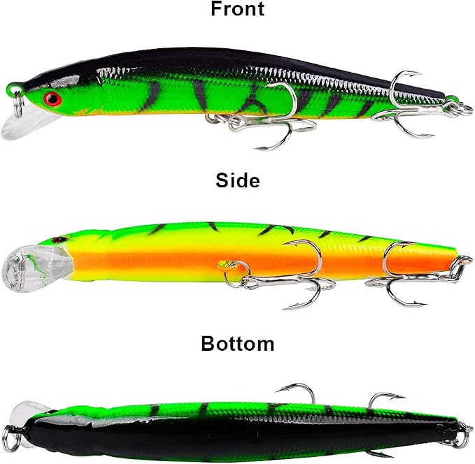 10pcs Fishing Lures - Life-Like Swimbait, Minnow Hard Lure Bass Trout Baits Kit, Topwater Hard Baits Crankbait Swimbait for Saltwater Freshwater