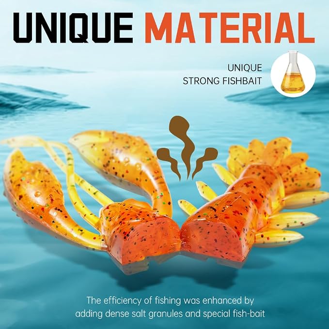 SOLOKING Soft Plastic Fishing Lures - Second Generation Evolved Bait with Natural Shrimp Oil, Salt Injection Technology, Super Elastic Imported PCV Material - Laser Reflector & Submarine Modeling