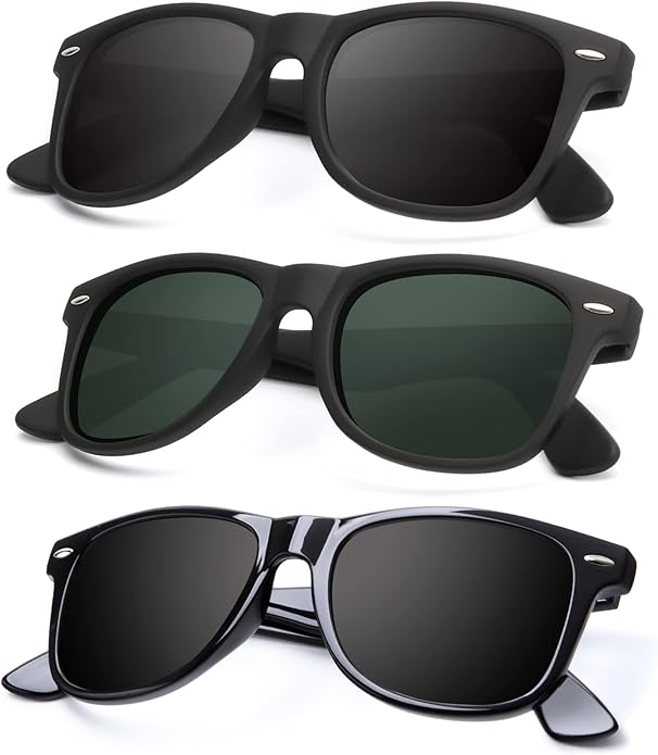 KALIYADI Polarized Sunglasses for Men and Women Matte Finish Sun glasses Color Mirror Lens UV Blocking (3 Pack)
