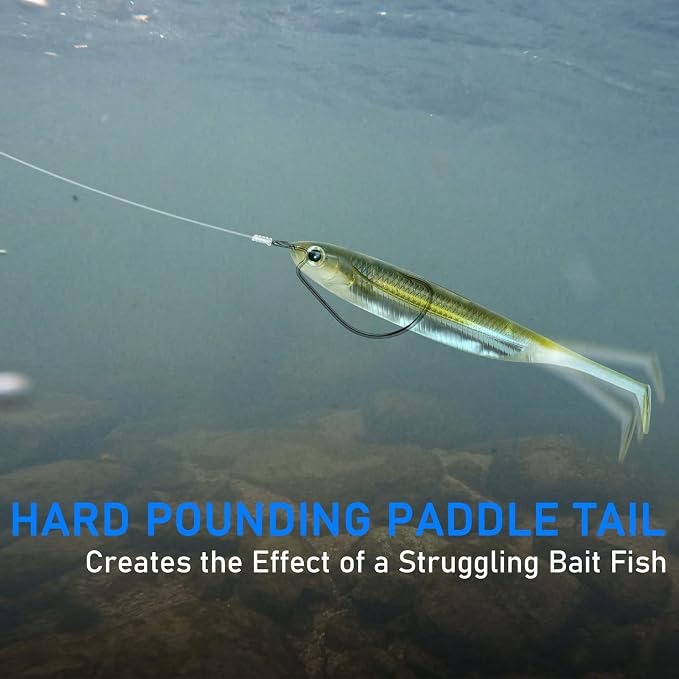Dr.Fish Paddle Tail Swimbaits, Soft Fishing Lures for Bass Fishing 2.75-4.75 Inches, Freshwater & Saltwater Soft Plastic Baits Swim Shad Bait Minnow Lures Drop Shot