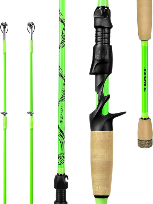 KastKing Zephyr Dual Tip Casting Rods & Spinning Fishing Rods, Lightweight KastFlex IM6 Graphite Rod, Dual Tips Section for Different Powers, Built-in Hook Keeper, PTS Power Transition System