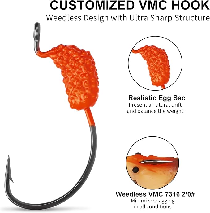 TRUSCEND Duramax Pre-Rigged Fishing Lures with BKK Jig Hooks, 10X Tear-Resistant TPE Soft Swimbaits for Bass Striper Trout Crappie Walleye Grouper, Lifelike Fishing Baits for Saltwater and Freshwater