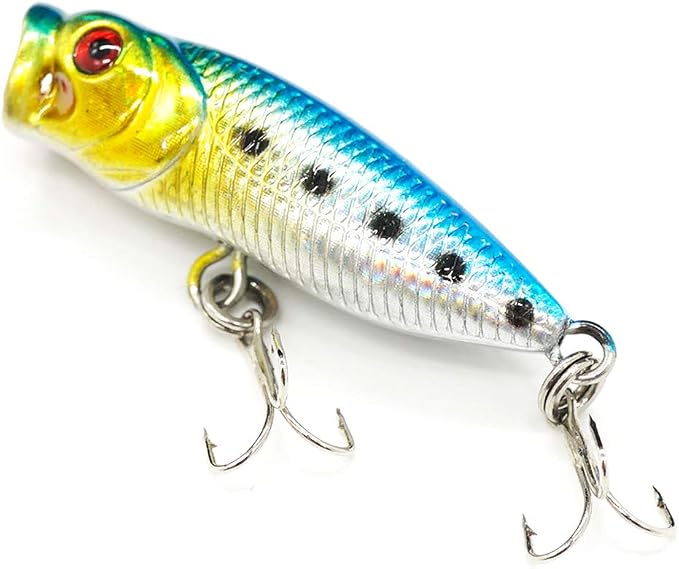 Seasky Fishing Plug Lures Micro Popper Topwater Trout Attack in Freshwater