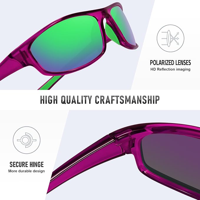 Sports Polarized Sunglasses for Men Women Wrap Around Sun Glasses Fishing Cycling Driving Running UV Protection