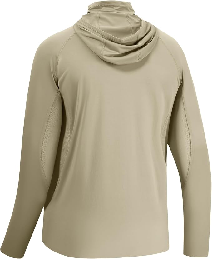 BASSDASH UPF 50+ Men’s Long Sleeve Fishing Shirt with Mask UV Neck Gaiter Hoodie