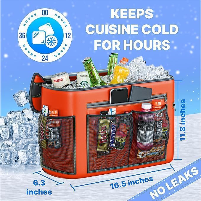 TidyFriend Kayak Cooler Behind Seat, Waterproof Cooler for Kayaking, Kayak Accessories Cooler Bag, Compatible with Lawn Chair Seat, Portable Ice Chest, Keeps Drinks Cold, Travel, Beach, Lunch