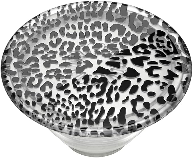 PopSockets Adhesive Phone Grip, Holder, Phone Stand, Plants - Translucent Black Leopard