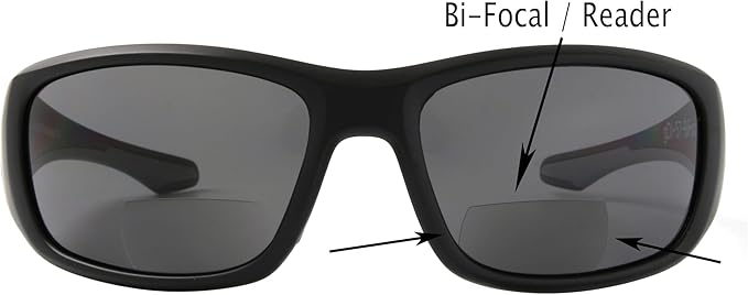Fishoholic Polarized Bi-Focal Fishing Sunglasses with Reader Magnification (1.5x, 2.0x, 2.5x Options) and UV400 Protection
