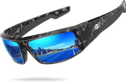 suoso Polarized Fishing Sunglasses for Men: Women UV400 Protection Wrap Around Sports Sun Glasses for Golf Driving Cycling