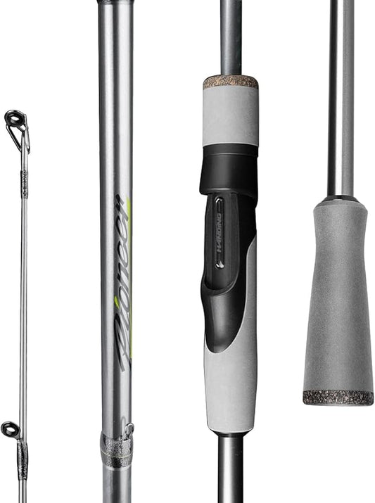 HANDING Pioneer Fishing Rod 2-Piece Baitcaster Rod & Spinning Rod with Medium Power and Moderate Fast Action 24T Carbon Fiber Ti-Oxide Ring EVA Handle for Largemouth Smallmouth Walleye