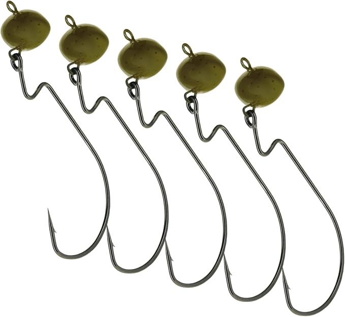 Reaction Tackle Football Swing Jig - Wobble Head Jig for Deep Water & Rocky Terrain Fishing | Enhanced Bait Action, Versatile Soft Plastic Lure - 5 per Pack
