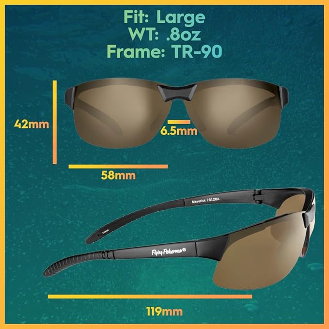 Flying Fisherman Maverick Polarized Sunglasses with AcuTint UV Blocker for Fishing and Outdoor Sports