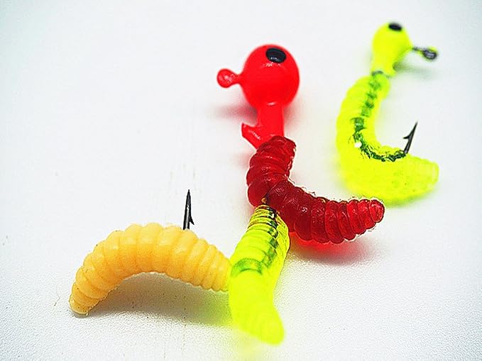 Toasis Artificial Fishing Waxworm Soft Plastic Grub Silicone Larva Wiggler Lure Baits Assorted Colors