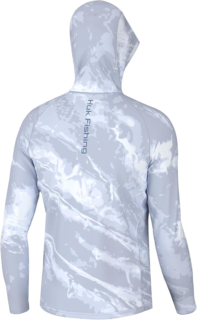 HUK Mens Pursuit Pattern Crew Sleeve Shirt, Performance Shirt