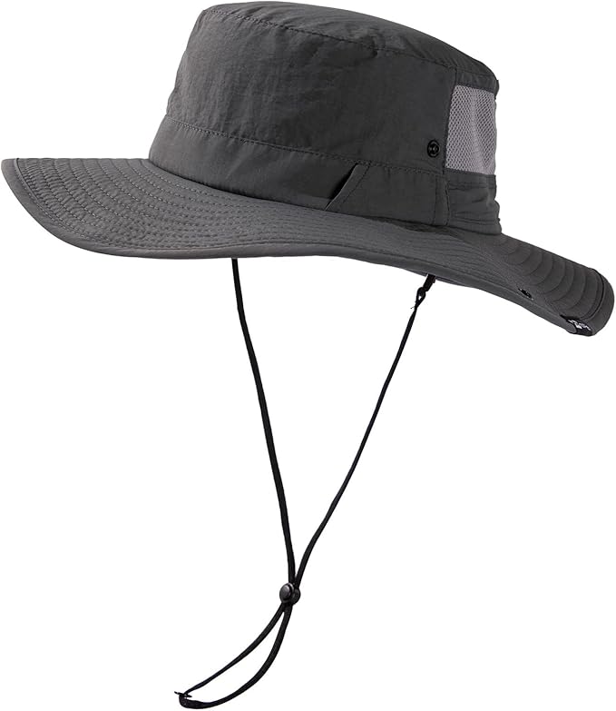 TOP-EX Men's Wide Brim Sun Hat UPF 50+ Waterproof, Packable Breathable Mesh Boonie Bucket Cap for Hiking Fishing Safari