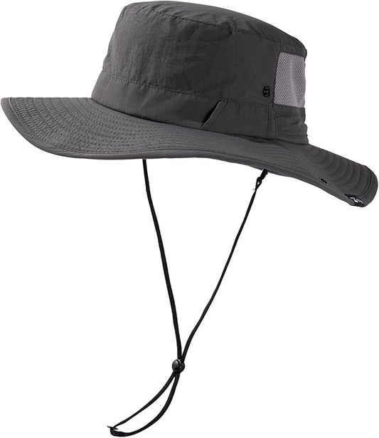 TOP-EX Men's Wide Brim Sun Hat UPF 50+ Waterproof, Packable Breathable Mesh Boonie Bucket Cap for Hiking Fishing Safari