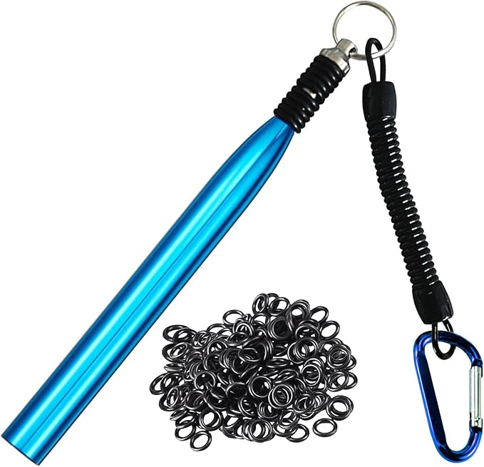 Wacky Rigging Tool, Fishing Bait Rigs, Wacky Rig Ring Tool with 70PCS Worm O-Rings, Wacky Worm Kit for Senko Neko Finesse Stick Soft Baits