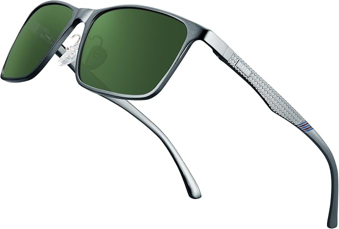 BIRCEN Polarized Mens Sunglasses for Driving: UV Protection Al-Mg Metal Sunglasses Lightweight Shades for Fishing Travel Golf