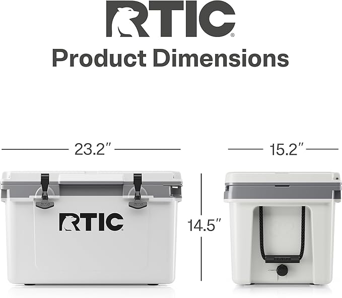 RTIC Ultra-Light 32 Quart Lightweight Hard Cooler, Insulated Portable Ice Chest 13 lbs, 48-Can Capacity, 5-Day Ice Retention, for Camping, Fishing, Beach, Boat, Picnic, Day Trip