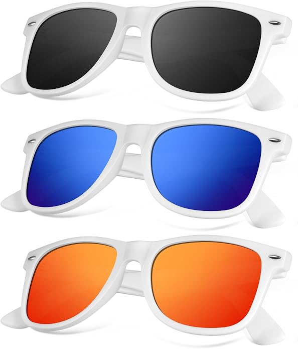 KALIYADI Polarized Sunglasses for Men and Women Matte Finish Sun glasses Color Mirror Lens UV Blocking (3 Pack)