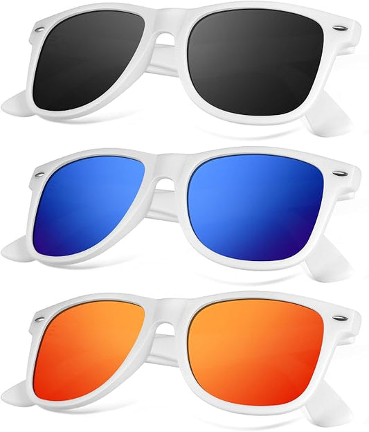 KALIYADI Polarized Sunglasses for Men and Women Matte Finish Sun glasses Color Mirror Lens UV Blocking (3 Pack)
