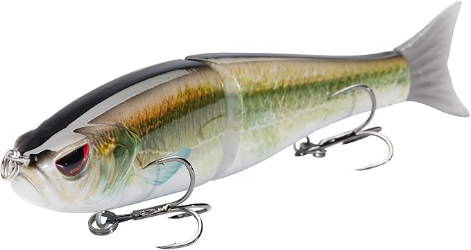 Bassdash SwimShad Glide Baits Jointed Swimbait Bass Pike Salmon Trout Muskie Fishing Lure,3-Pack