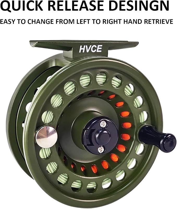 Aventik HVCE Graphite Fly Reel Center Drag System Classic III Graphite 3/4, 5/6, 7/8wt Large Arbor Freshwater Fly Fishing Reels