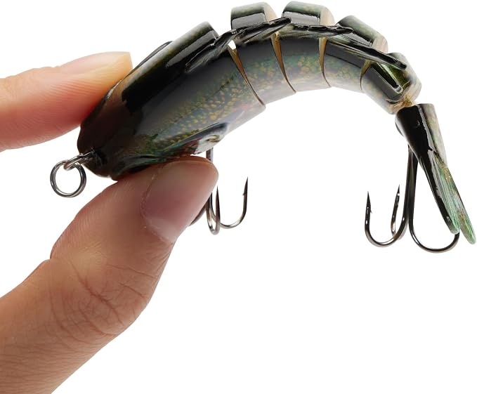 BASSDASH SwimPanfish Multi Jointed Panfish Bluegill Swimbaits Hard Topwater Bass Lures Fishing Lure Crank Saltwater 3.5in/0.85oz