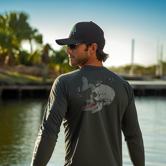 Palmyth Fishing Shirts for Men Long Sleeve UPF 50+ T Shirt Sun Protection Tee