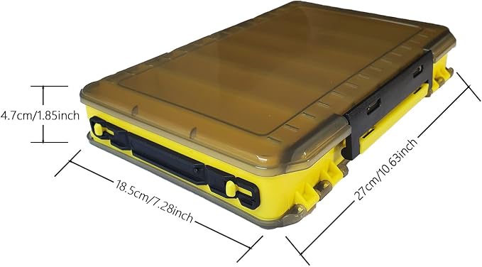 Tackle Box for Hard Baits, Double Sided Hard Lure Storage Case with V Slots Drain Holes, 14 Slots Fishing Organizer for Crankbait Jerkbait Minnow Stickbait（Y1427）