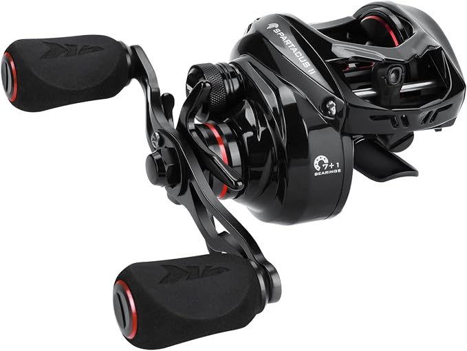 KastKing Spartacus II Baitcasting Fishing Reel, 6oz Ultralight Baitcaster Reel, Super Smooth with 17.6 LB Carbon Fiber Drag, 7.2:1 Gear Ratio, 39mm Palm Perfect Lower Profile Design
