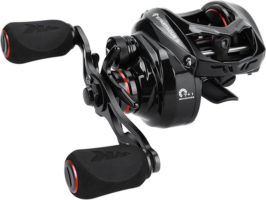 KastKing Spartacus II Baitcasting Fishing Reel, 6oz Ultralight Baitcaster Reel, Super Smooth with 17.6 LB Carbon Fiber Drag, 7.2:1 Gear Ratio, 39mm Palm Perfect Lower Profile Design