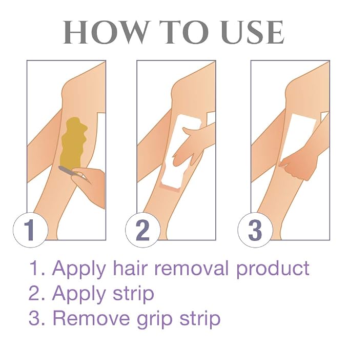 Satin Smooth Ez Grip Non-Woven Wax Strips for Face & Body – Contour Facial Wax Strips Hair Removal, Waxing Strip for Women, 100 Ct X 2 Packs