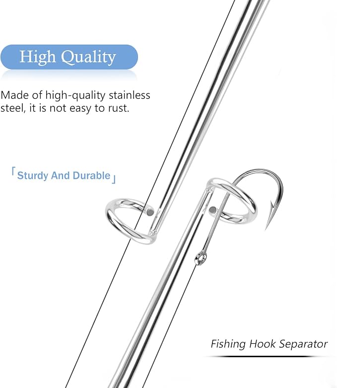 Medsuo 2pcs Stainless Steel Fishing Unhooking Disgorgers Portable Fishing Hook Remover Tools Fishing Supplies for Lake Fishing River Fishing Sea Fishing