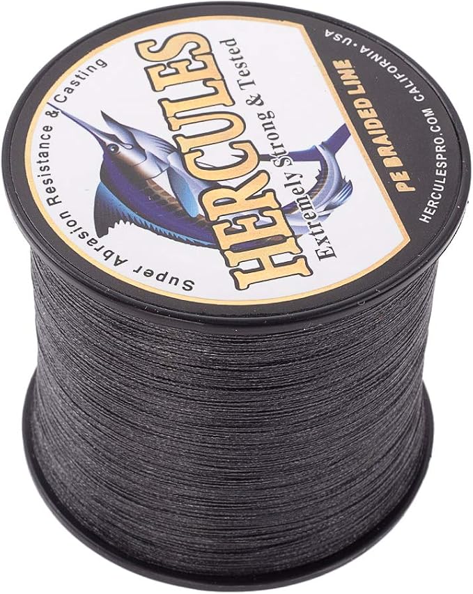 HERCULES Cost-Effective Super Strong 4 Strands Braided Fishing Line 6LB to 100LB Test for Salt-Water, 109/328 / 547/1094 Yards (100M / 300M / 500M / 1000M), Diam# 0.08MM - 0.55MM, Hi-Grade