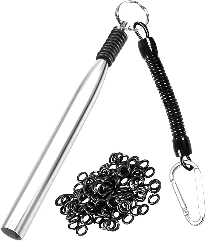 Wacky Rigging Tool, Fishing Bait Rigs, Wacky Rig Ring Tool with 70PCS Worm O-Rings, Wacky Worm Kit for Senko Neko Finesse Stick Soft Baits