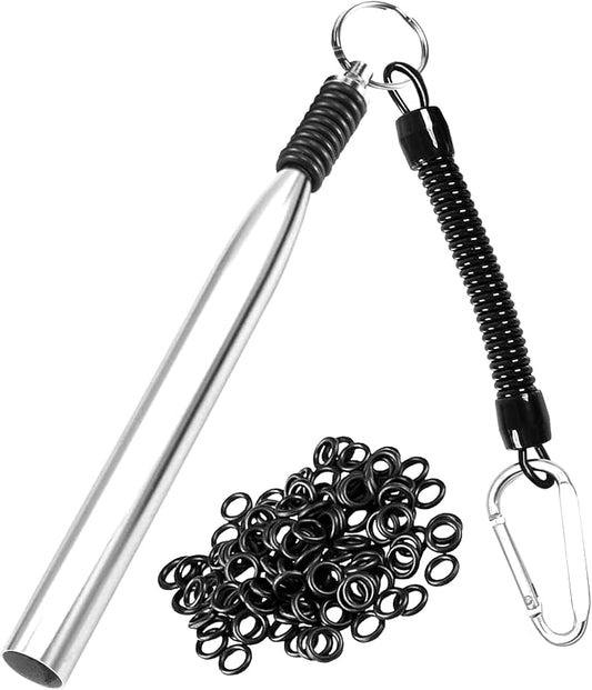Wacky Rigging Tool, Fishing Bait Rigs, Wacky Rig Ring Tool with 70PCS Worm O-Rings, Wacky Worm Kit for Senko Neko Finesse Stick Soft Baits