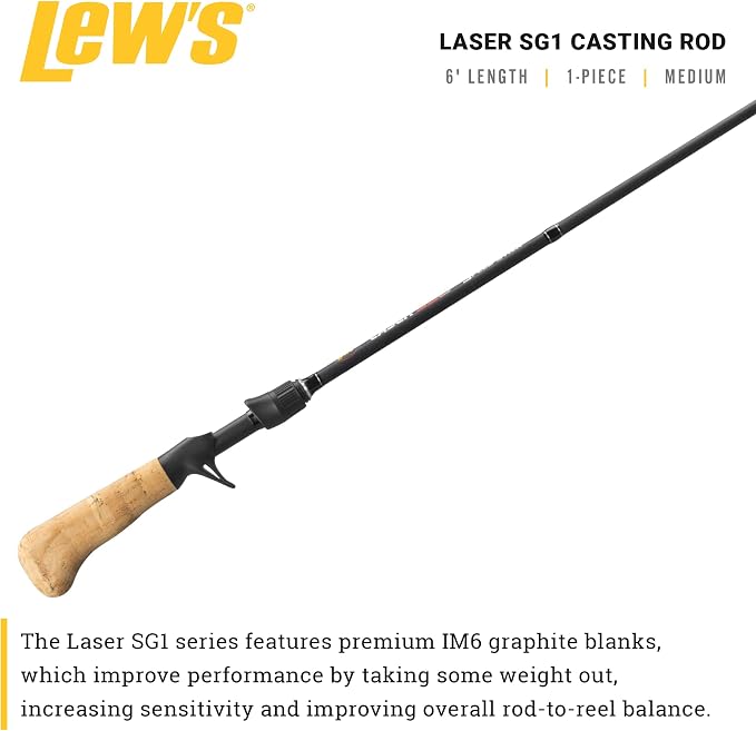 Lew's American Hero Tier 1 Casting Fishing Rod, HM50 Graphite Blank with Stainless Steel Guides, Split Grip EVA Handle, Multicam