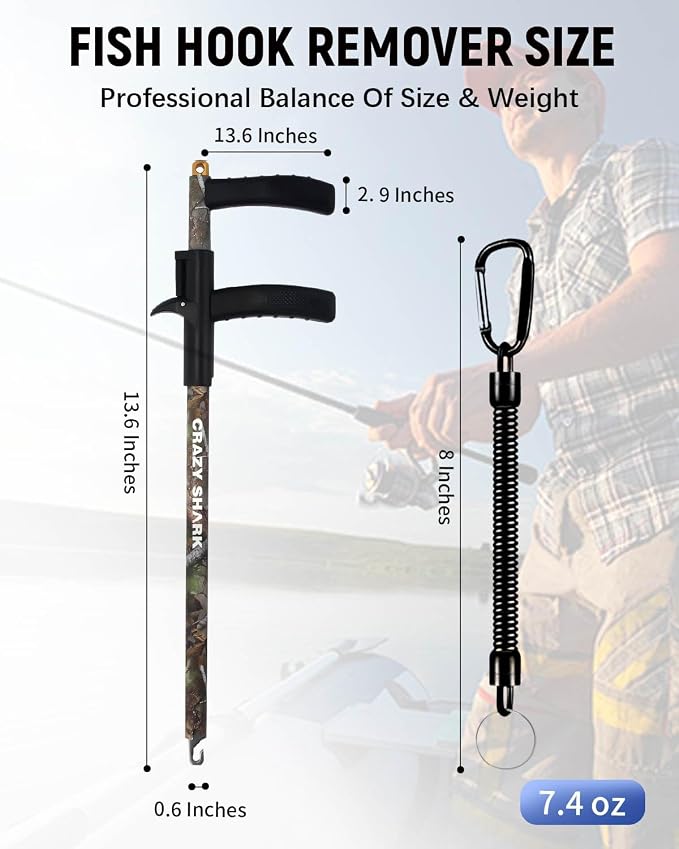 Fish Hook Remover Tool, Aluminum Fishing Hook Remover Extractor 13.6in