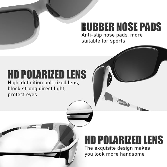 TOODOO 4 Pairs Men Polarized Sunglasses with UV Protection Driving Glasses Sports for Sport Outdoor Activities