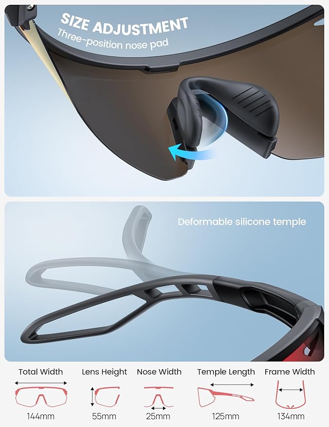 Lamicall 24g Polarized Sports Sunglasses for Men Women - UV400 Protection Sun Glasses for Baseball Running Cycling Fishing