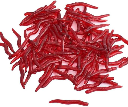 4cm 100pcs Soft Bait Set Realistic False Earthworm Worm Elastic Rubber Earthworm Fishing Bait
