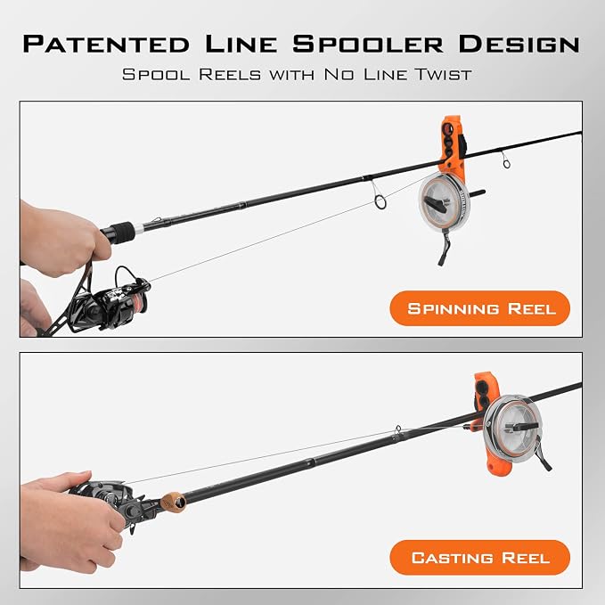 KastKing Patented Radius Line Spooler, Compact Fishing Line Spooling Tool for Spinning Reels and Casting Reels – Line Spooler Spools Fishing Reels Without Line Twist, Great Fishing Gifts
