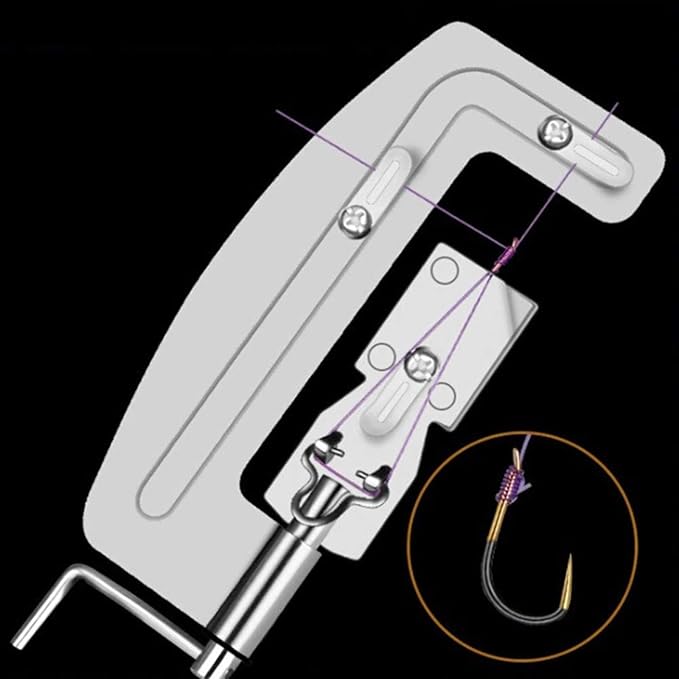 kobeIeen Stainless Steel Fishing Hook Tool Fishing Hook Tyer Knot Machine Tying Device Fishing Line Tyer Knotting Tools