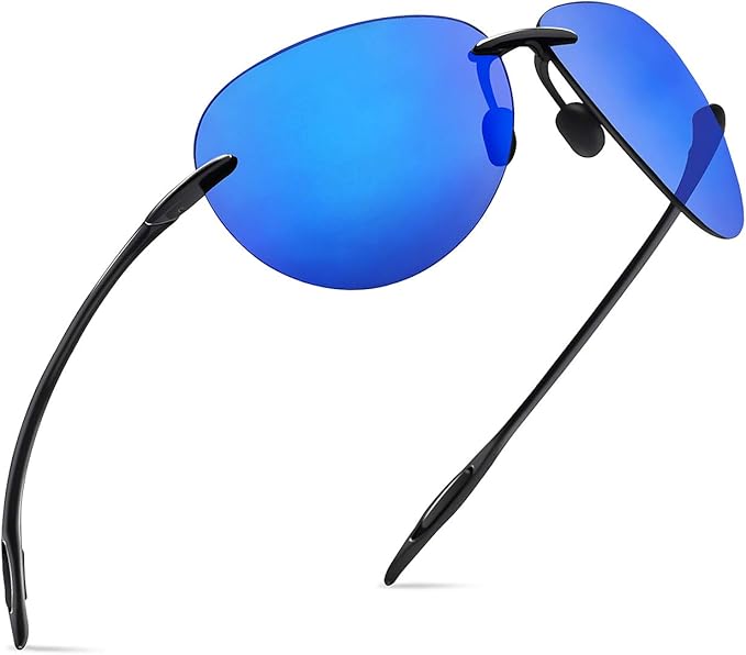 JULI Sports Sunglasses for Men Women Tr90 Rimless Frame for Running Fishing Golf Surf Driving MJ8009