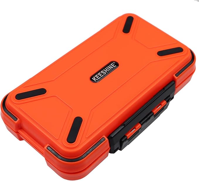 SMALL Fishing Tackle Box, Floating Storage Box, Double-Sided Fishing Lure Box with Adjustable Dividers Storage Jewelry Organizer Making Kit Container for Lure Hook Beads Earring Tool(Orange)