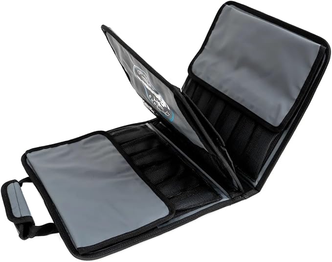 Nomad Design Jig Wallet - Fishing Lure Organizer with Hook Mesh Storage System, 12 individual mesh pockets Waterproof Jig Storage Bag with Optional Insert Sleeve