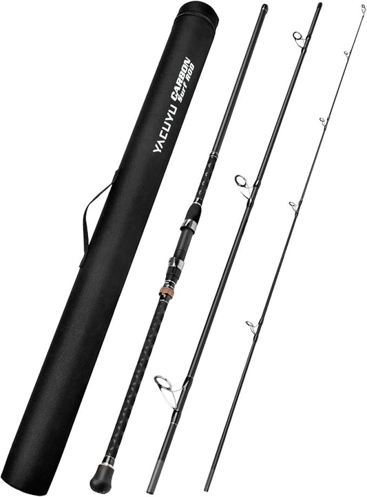 PROBEROS Surf Fishing Rod - Casting Spinning Fishing Rods with Tube(Case) 3 Piece 9'/10'/11'/12' Carbon Saltwater Travel Surf Spinning Rods